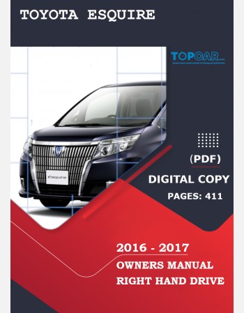toyota esquire 2016-2017 owners manual in english